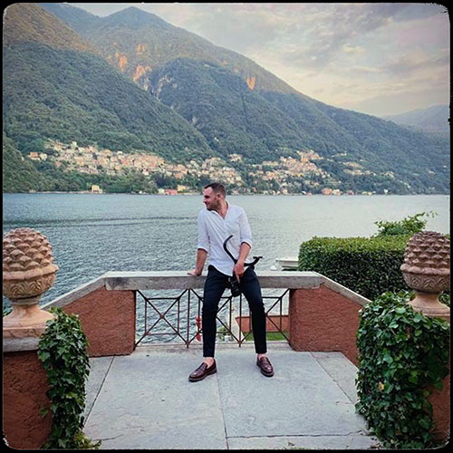 Lake Como, Italy, terrace overlooking the lake
