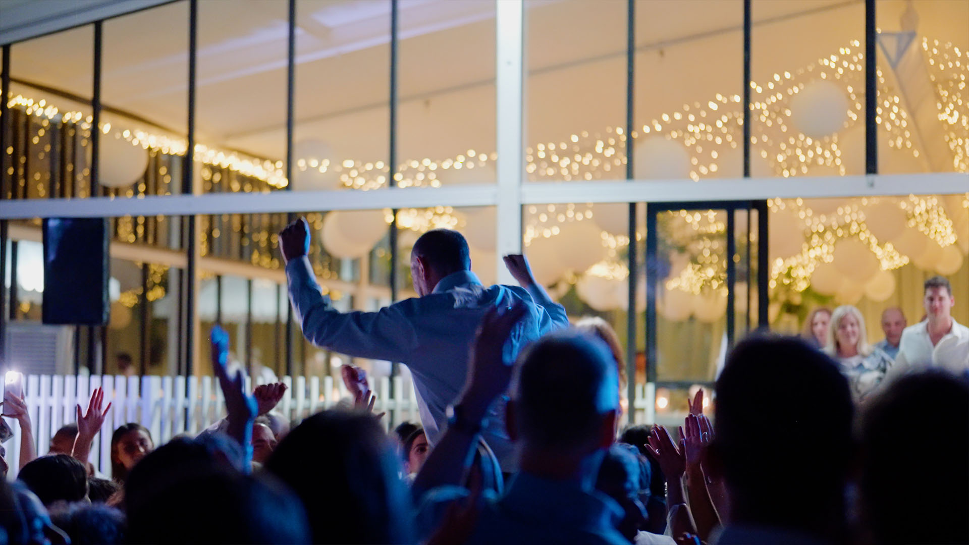 Dancefloor energy at Chelsey and Jesse's Jewish wedding reception at Alto, Royal Botanic Gardens Melbourne