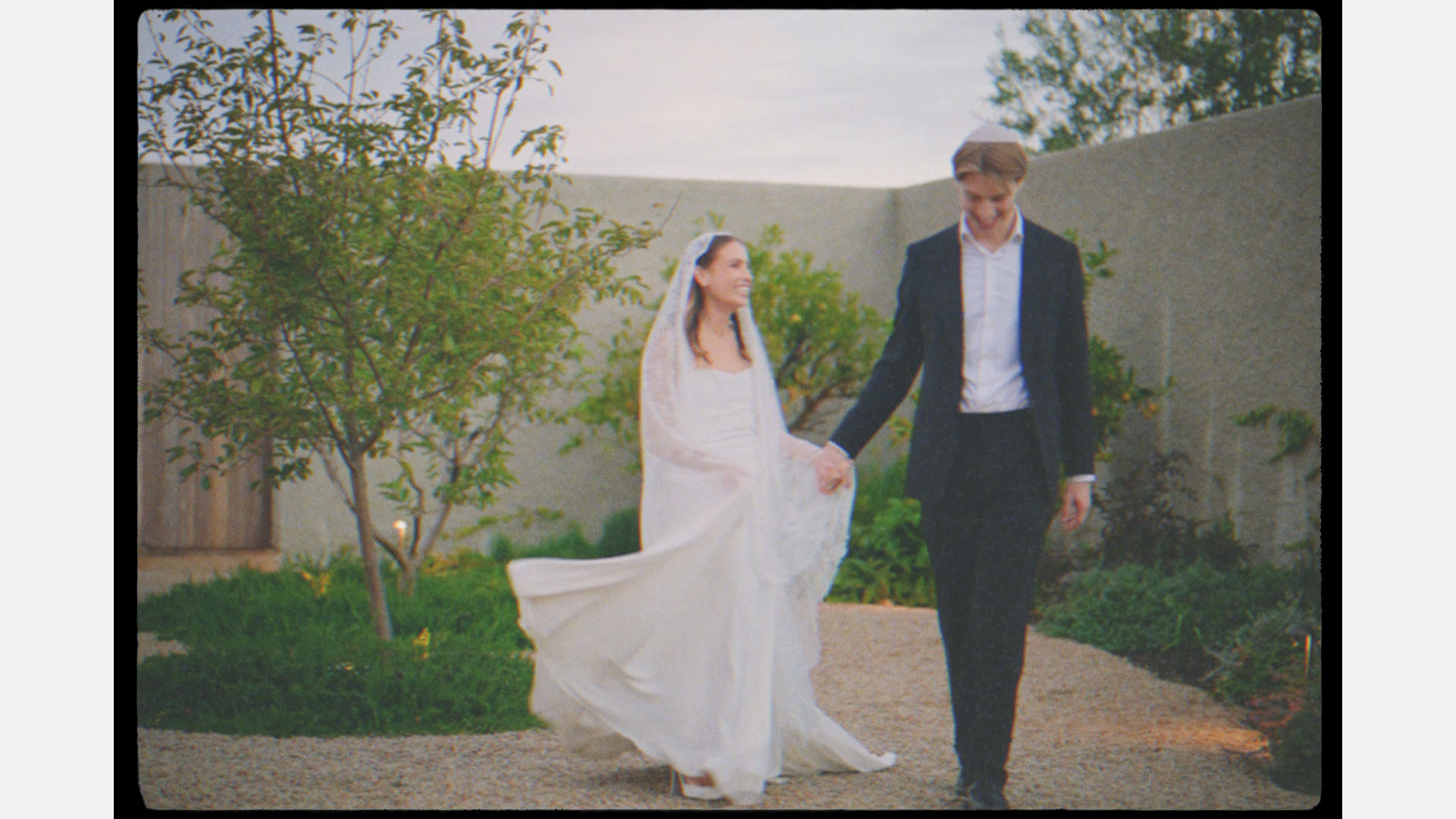 Super 8 film still from a Sea of Love wedding
